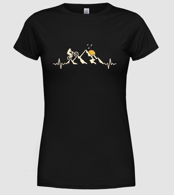 Bike heartbeat model negru pe tricou