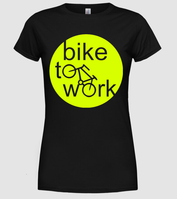 bike to work model negru pe tricou