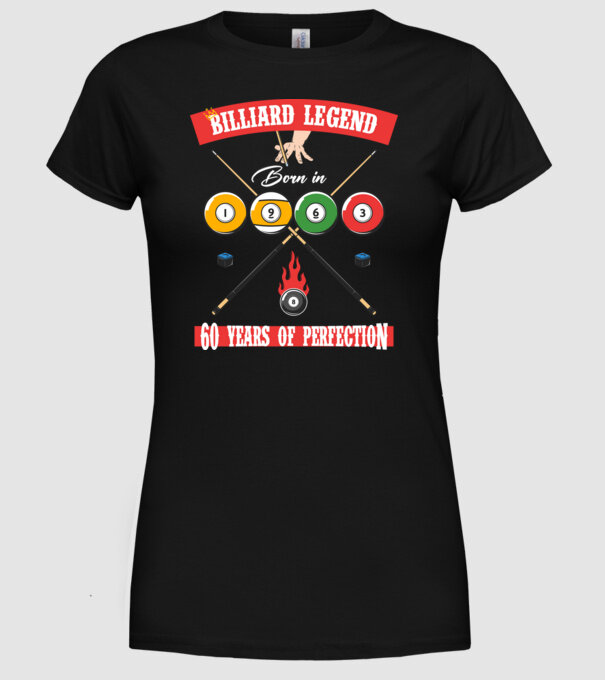 Billiard legend born in 1963 model negru pe tricou