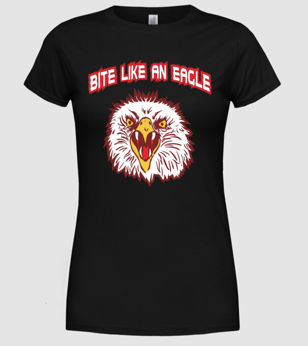 bite like an eagle cobra kai model negru pe tricou
