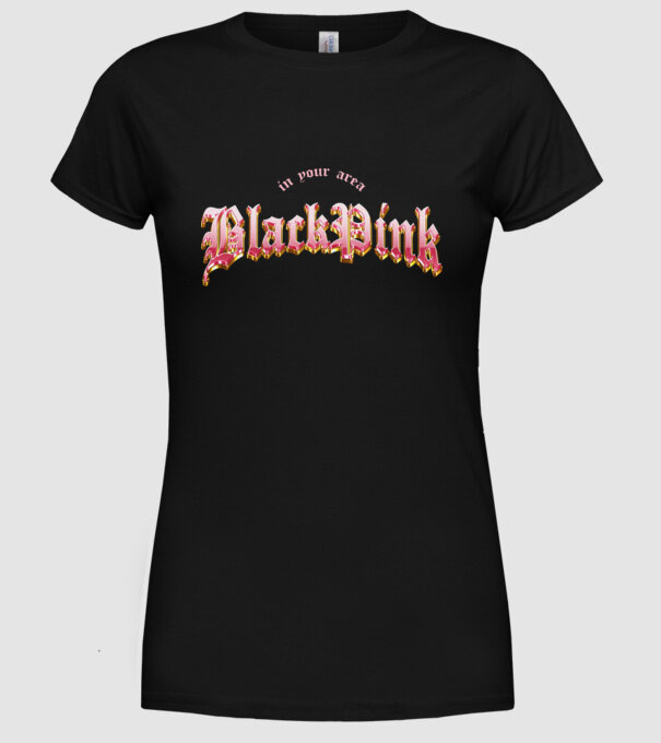 BLACPINK in your area model negru pe tricou