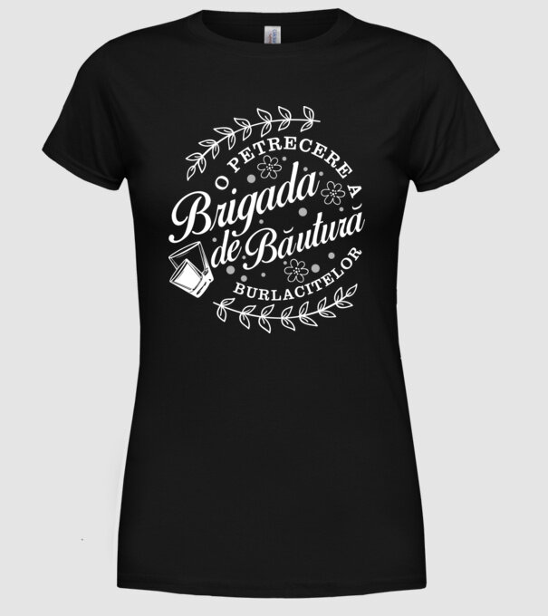 Brigada de băutură model negru pe tricou