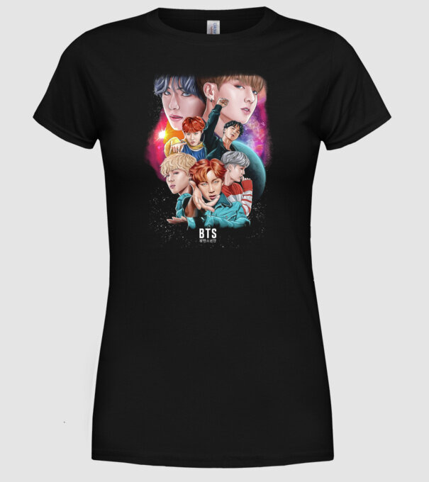 BTS POSTER model negru pe tricou