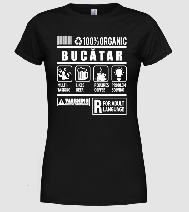 BUCĂTAR model negru pe tricou