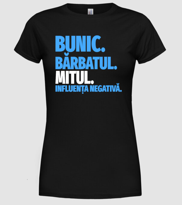 Bunic model negru pe tricou