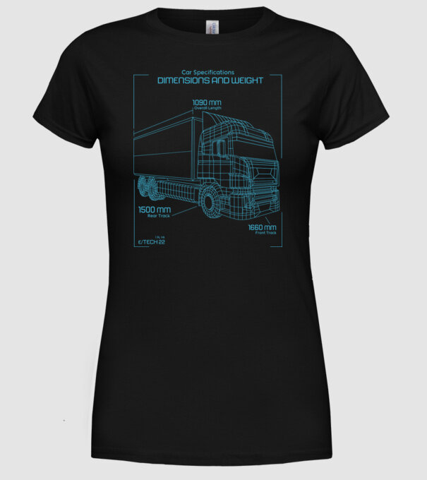 Camioane model negru pe tricou