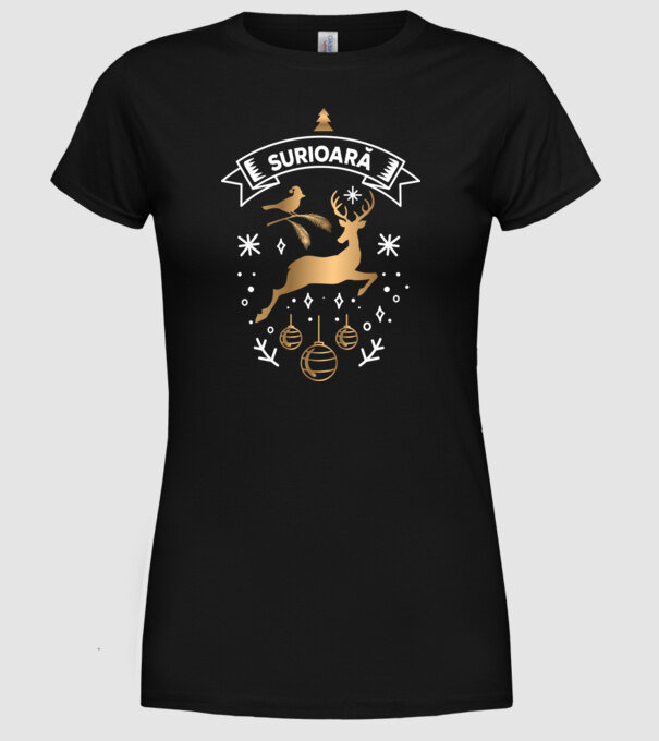 surioară christmas model negru pe tricou