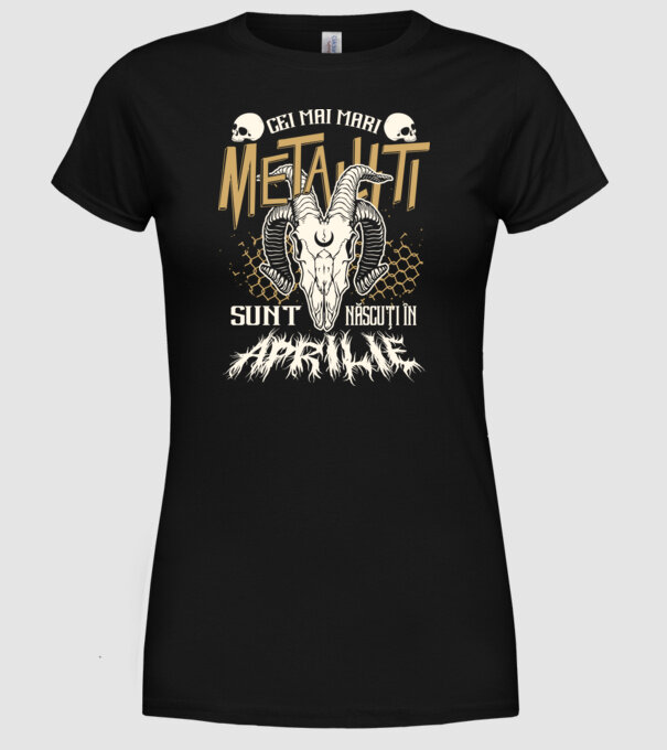 Cei mai mari metaliști sunt născuți în aprilie. model negru pe tricou