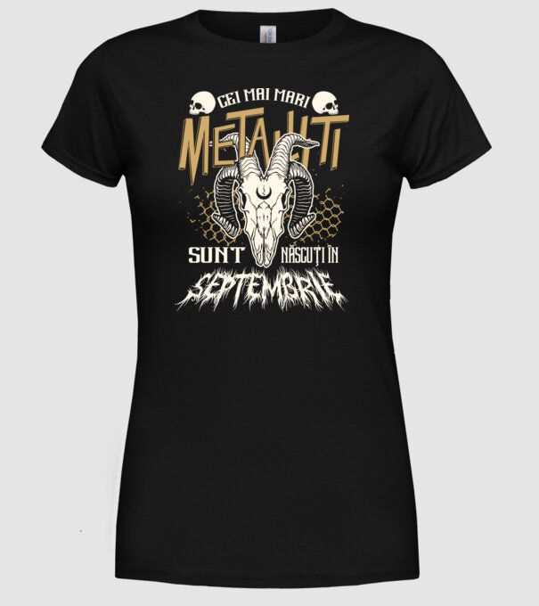 Cei mai mari metaliști sunt născuți în septembrie. model negru pe tricou