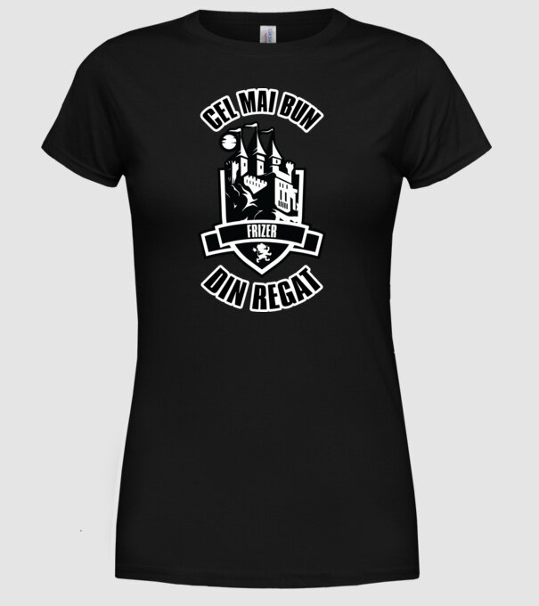 Cel mai bun frizer din regat model negru pe tricou