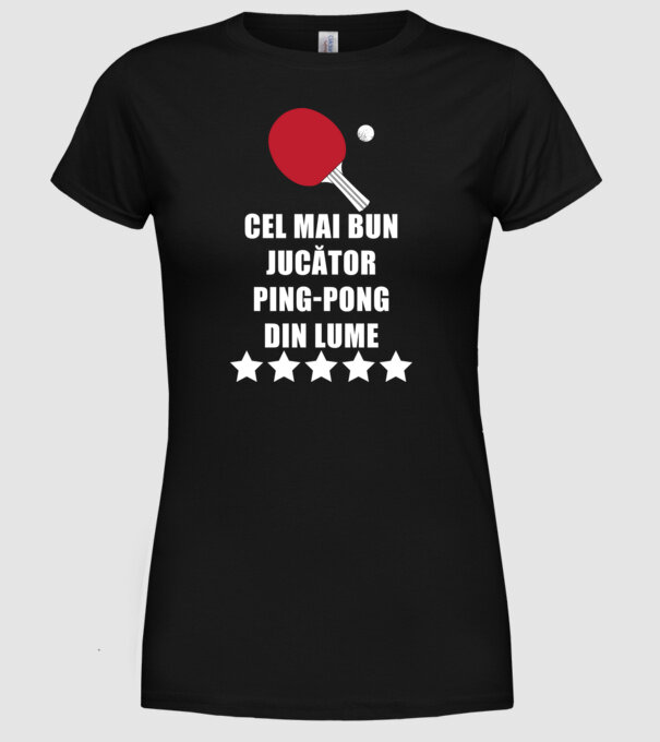 cel mai bun jucător ping-pong din lume model negru pe tricou