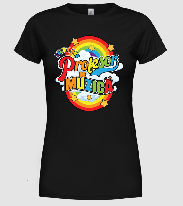 Cel mai bun profesor de muzică model negru pe tricou