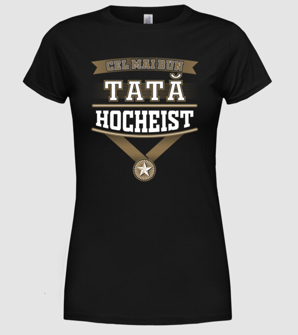 Cel mai bun tată hocheist model negru pe tricou