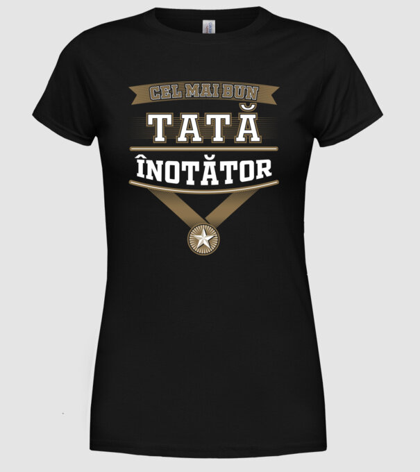Cel mai bun tată înotător model negru pe tricou