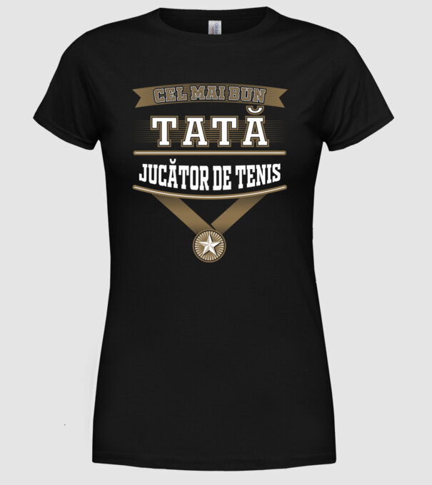 Cel mai bun tată jucător de tenis model negru pe tricou