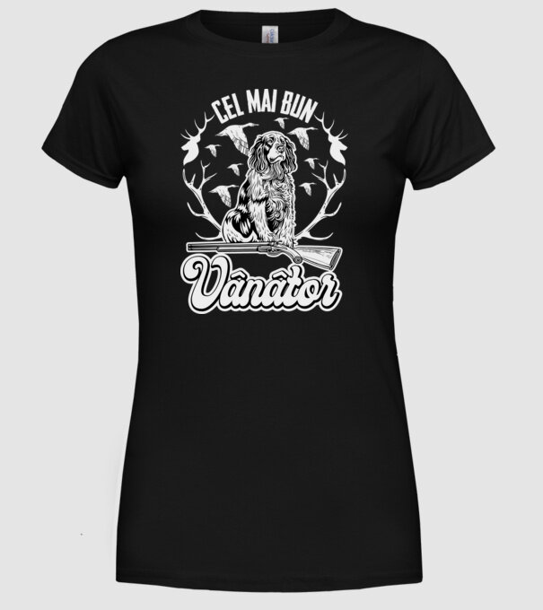 Cel mai bun vânător model negru pe tricou
