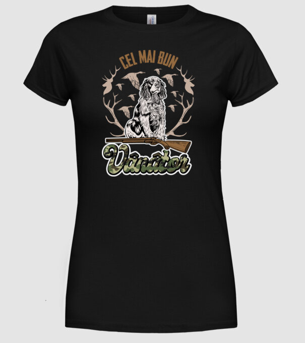 Cel mai bun vânător model negru pe tricou