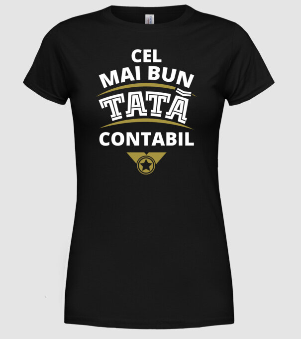 Cel mai bun tată contabil model negru pe tricou