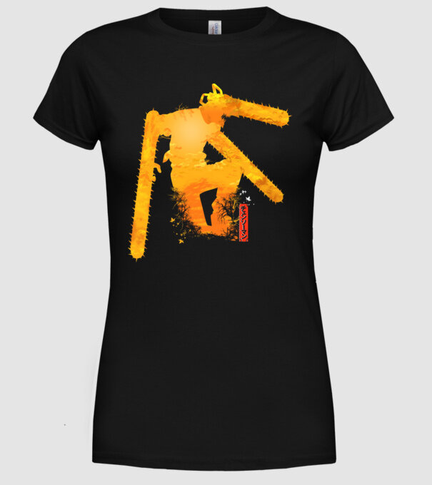 Chainsaw man Denji model negru pe tricou