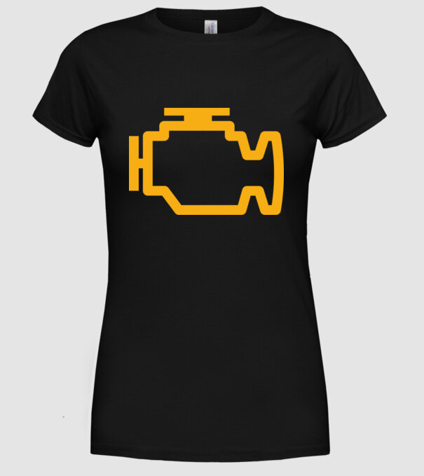 check engine model negru pe tricou