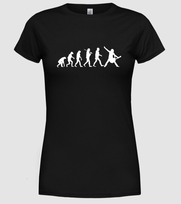 Chitară evoluție model negru pe tricou