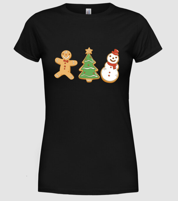 christmas cookies model negru pe tricou