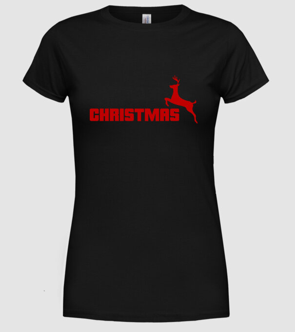 Christmas logo model negru pe tricou