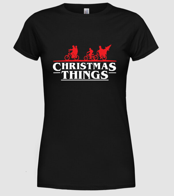 christmas things model negru pe tricou