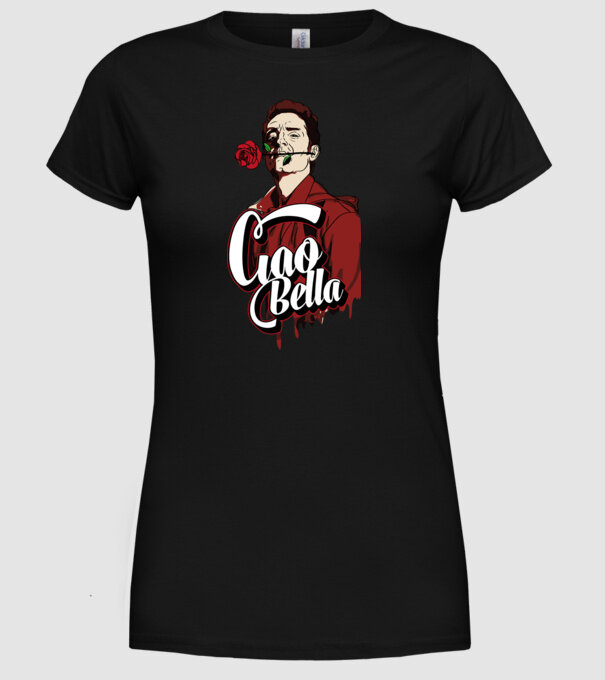 ciao bella berlin rose model negru pe tricou