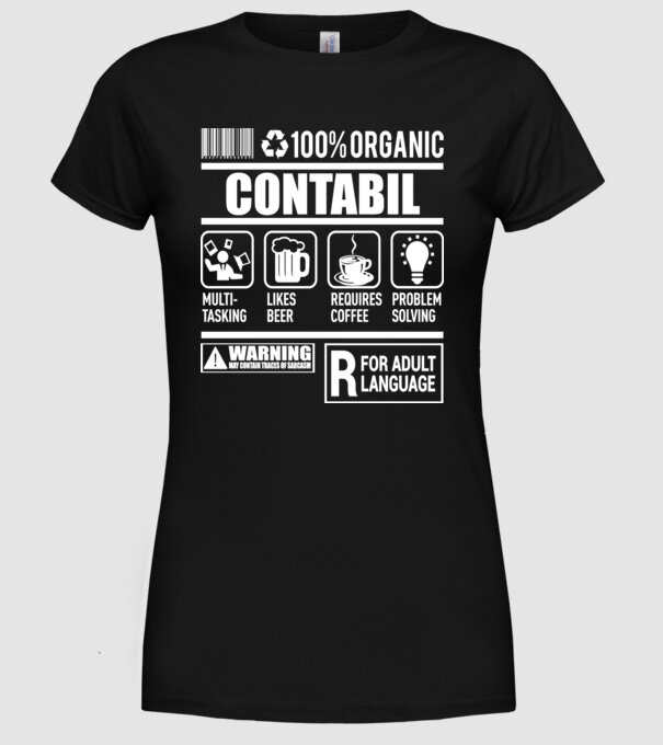 CONTABIL model negru pe tricou