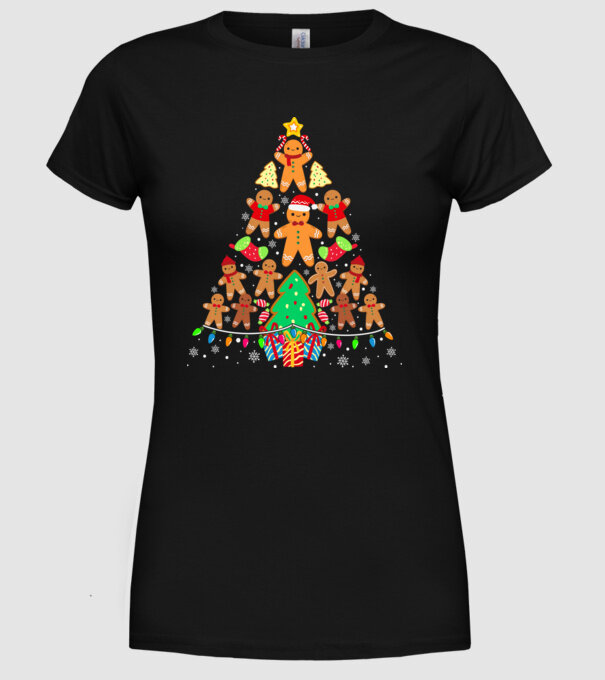 Cookie christmas tree model negru pe tricou