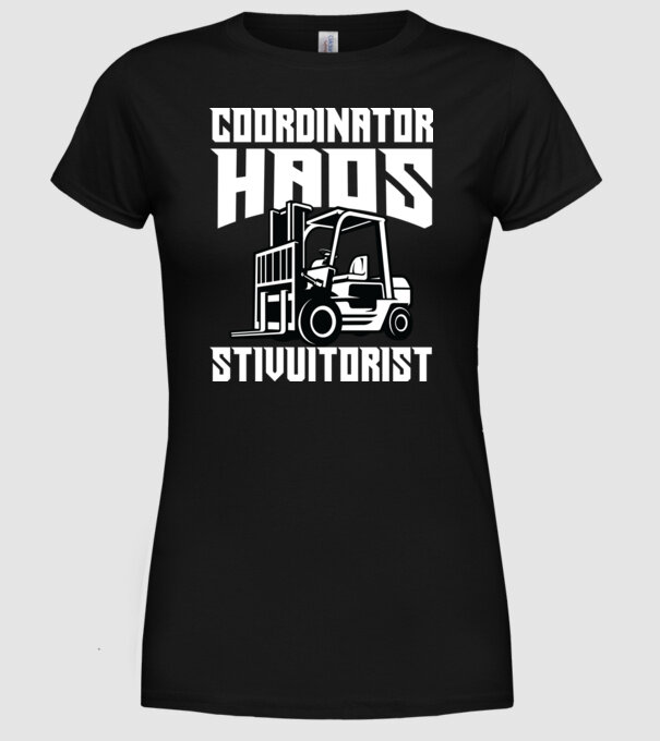 coordonator stivuitorist haos model negru pe tricou
