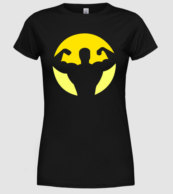 Culturism model negru pe tricou