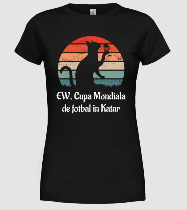 Cupa Mondiala de fotbal în Katar model negru pe tricou