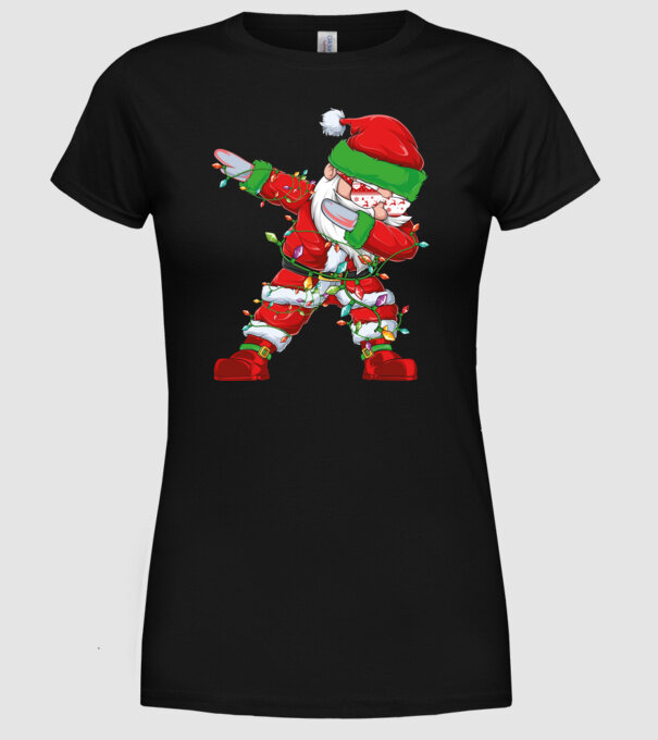 Dab Santa model negru pe tricou
