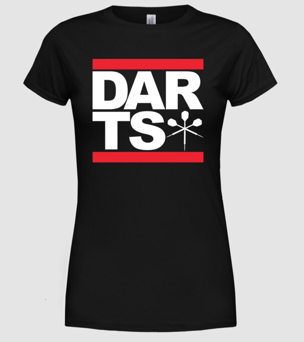 Darts DMC model negru pe tricou