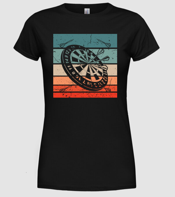 Darts vintage model negru pe tricou