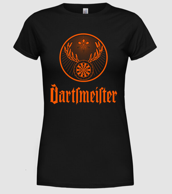 Dartsmeister Dark model negru pe tricou