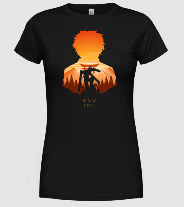 Denji model negru pe tricou