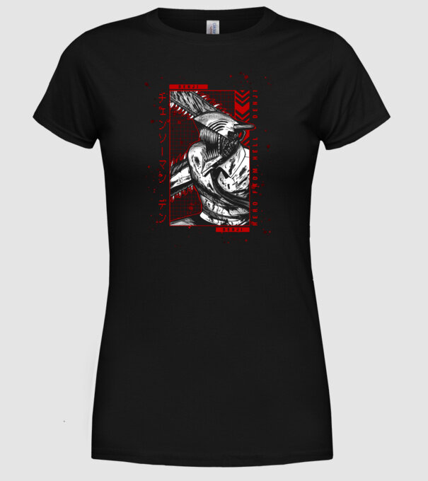 Denji Chainsaw man model negru pe tricou