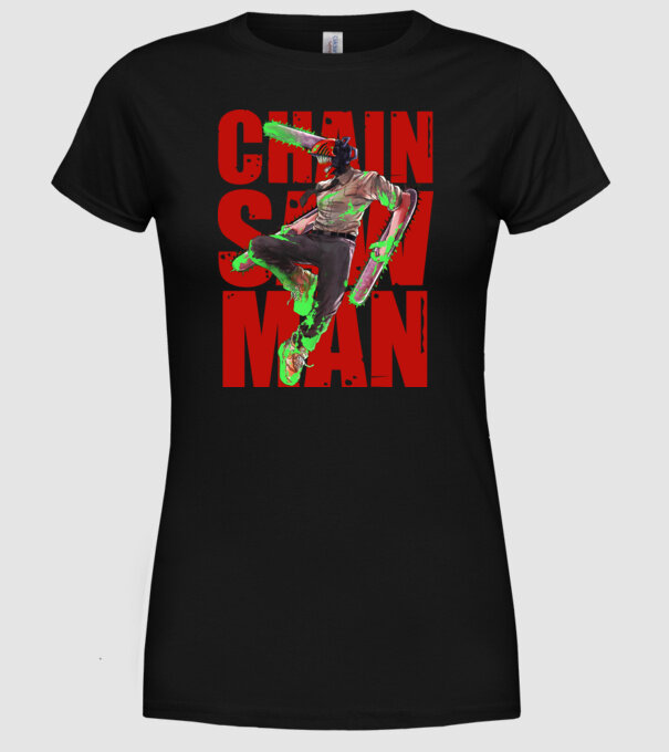Denji chainsaw man concept model negru pe tricou