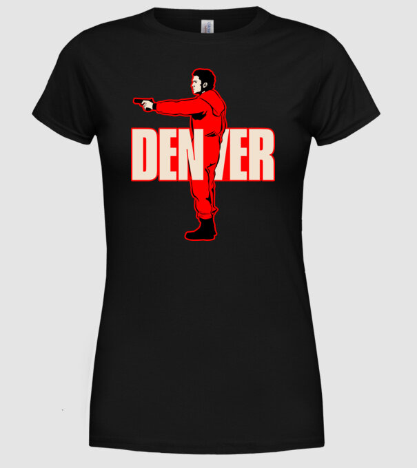 denver la casa de papel model negru pe tricou
