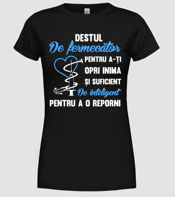 Destul de fermecător pentru a-ți opri inima și suficient de inteligent pentru a o reporni model negru pe tricou