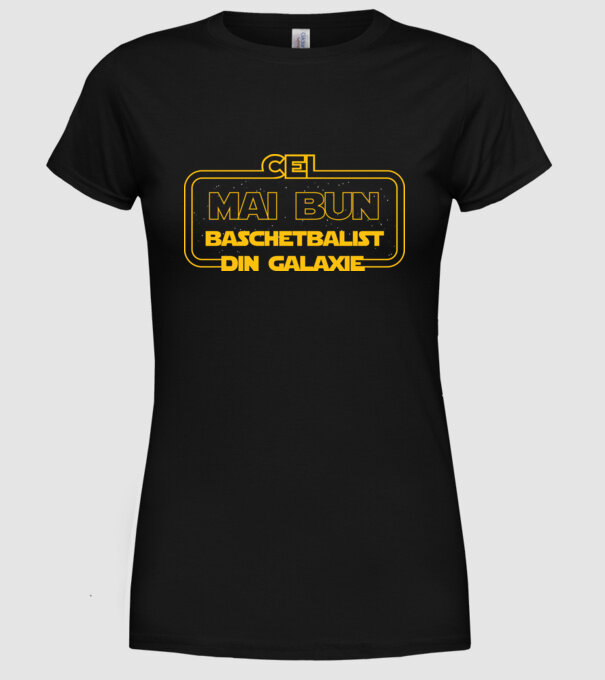 Cel mai bun baschetbalist din galaxie model negru pe tricou