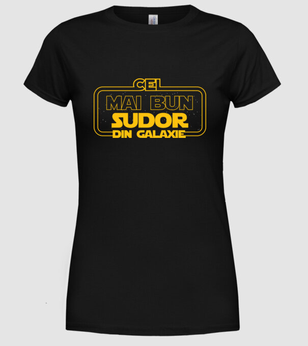 Cel mai bun sudor din galaxie model negru pe tricou
