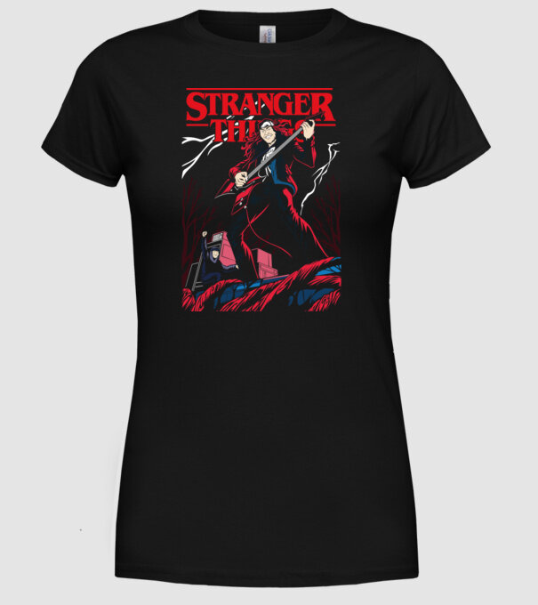eddie munson model negru pe tricou