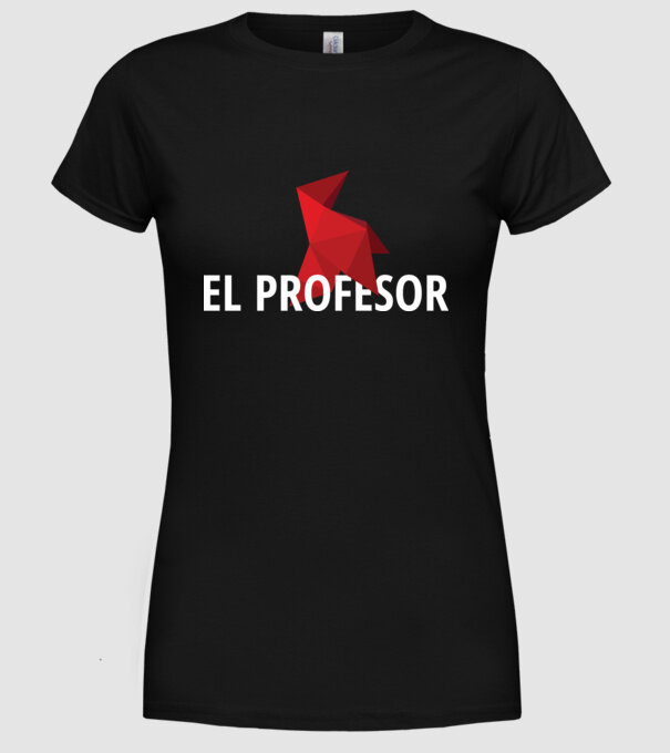 el professor money heist model negru pe tricou