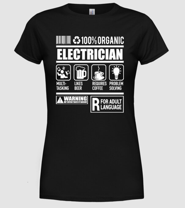 ELECTRICIAN model negru pe tricou