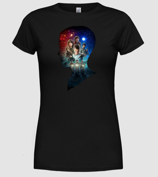 eleven poster head2 model negru pe tricou