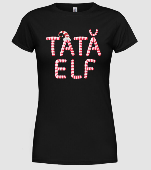 tată elf model negru pe tricou